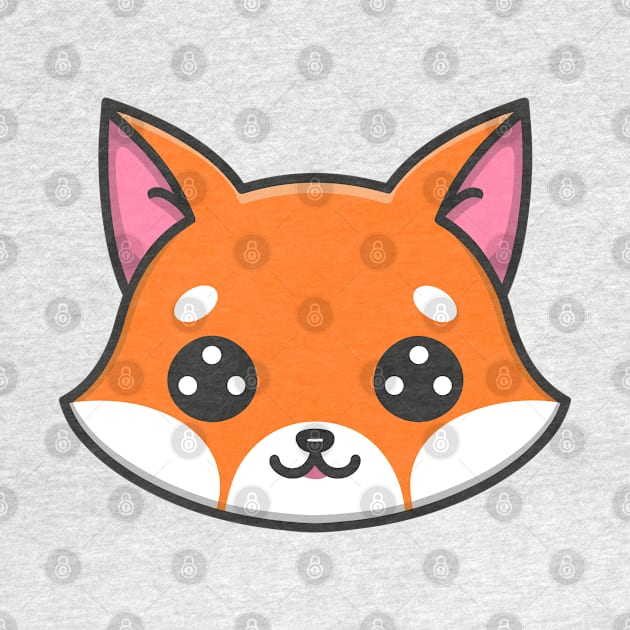 Cute Fox Face Kawaii Fox Head Illustration by Art-Jiyuu